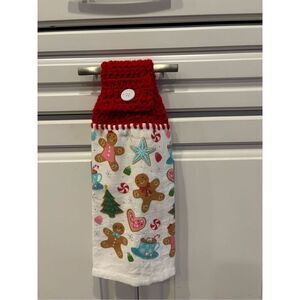 Crochet Top Kitchen Towel-Christmas stuff